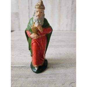 Vintage Germany Wiseman paper mache incense nativity figurine stable Xmas decor